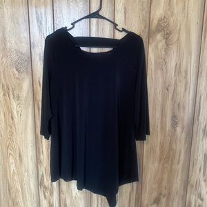 Flowy black blouse with open back
